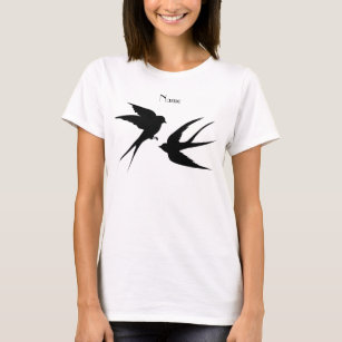 Swallow Birds Silhouettes Thunder_Cove   T-Shirt