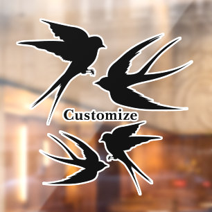 Swallow Birds Silhouettes Thunder_Cove Window Cling
