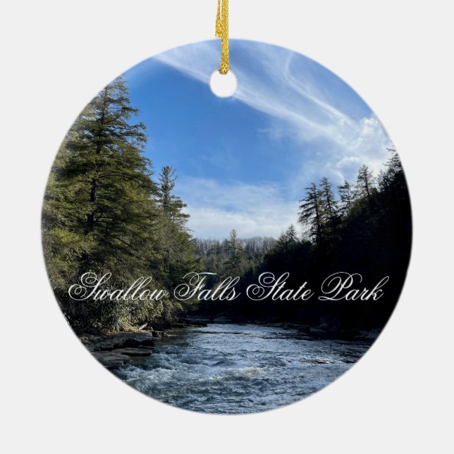 Swallow Falls State Park 2023 Ceramic Tree Decoration (Back)