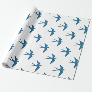 Swallow Flying Down Drawing Wrapping Paper