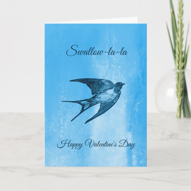 Swallow la-la naughty Valentine's Day Holiday Card (Front)