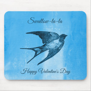 Swallow la-la naughty Valentine's Day Mouse Mat