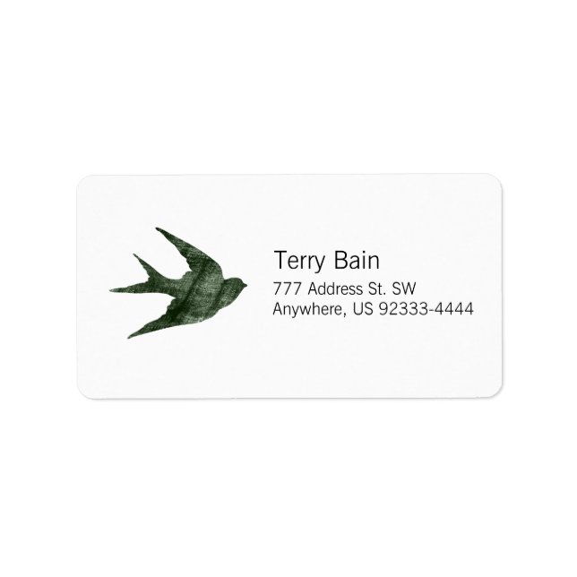 Swallow (Letterpress Style) Label (Front)