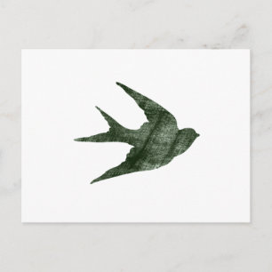 Swallow (Letterpress Style) Postcard