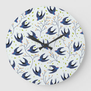 Swallow pattern large clock