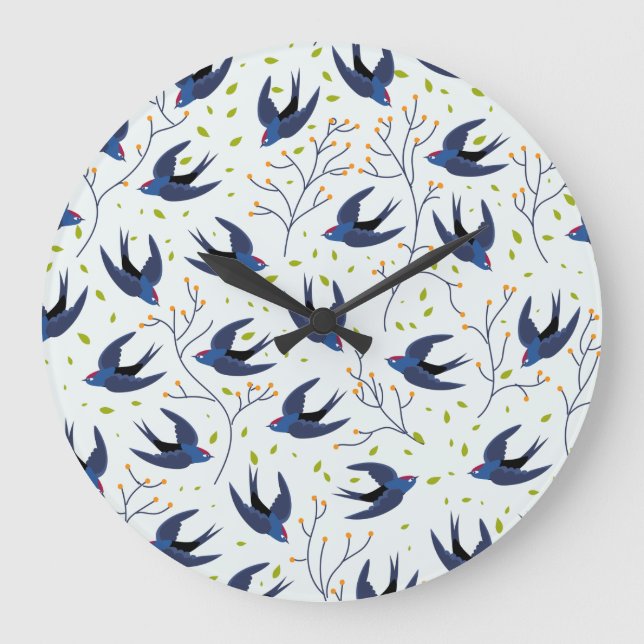 Swallow pattern large clock (Front)