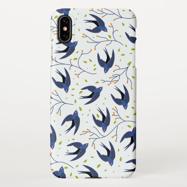Swallow pattern wrapping paper iPhone case (Back)