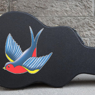 Swallow Red Blue Tattoo