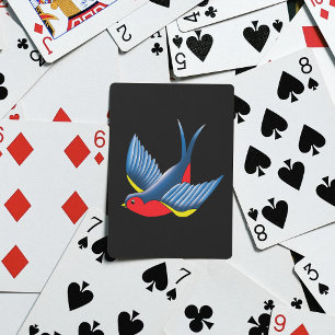 Swallow Red Blue Tattoo Playing Cards