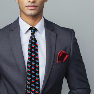 Swallow Red Blue Tattoo Tie