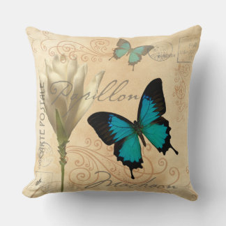 Swallow Tail Teal Papillon Postal Pillow
