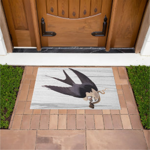 Swallow Tailed Hawk with Snake on Rustic Grey Doormat