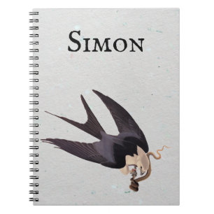 Swallow Tailed Hawk with Snake Vintage Audubon Notebook