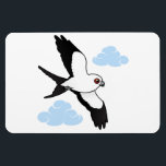 Swallow-tailed Kite in flight Magnet<br><div class="desc">The Swallow-tailed Kite is a beautiful bird of prey that likes to eat on the wing. This raptor is adept at flying and especially at soaring: they rarely flap their wings. This is our totally cute Birdorable Swallow-tailed Kite in flight!</div>