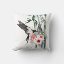 Swallow with Bamboo and flowers Classic