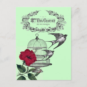 Swallows in Flight Collage Postcard