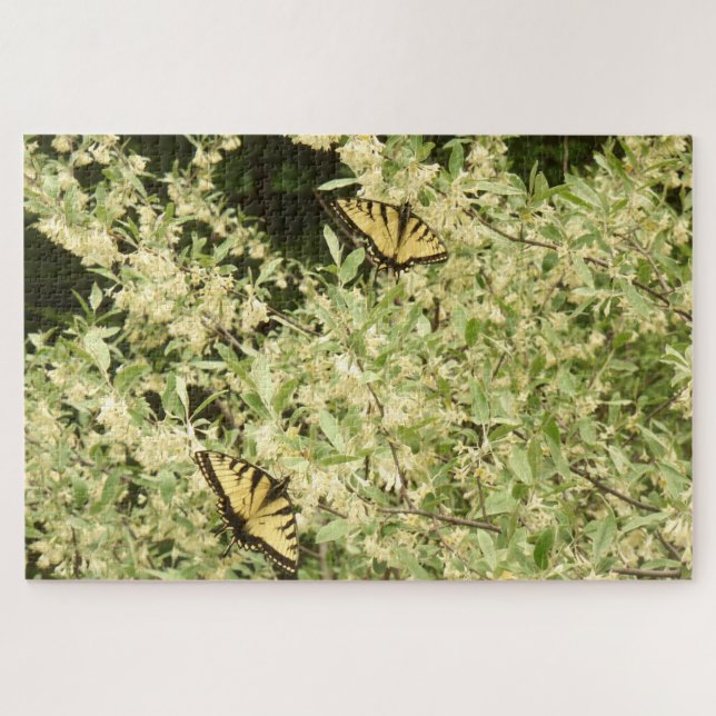 Swallowtail butterflies on flowering shrub  jigsaw puzzle (Horizontal)