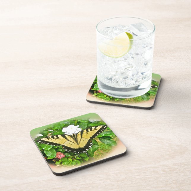 Swallowtail Butterfly - Flowers Coaster (Right Side)