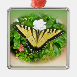 Swallowtail Butterfly - Flowers Metal Tree Decoration