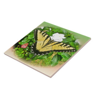 Swallowtail Butterfly - Flowers Tile