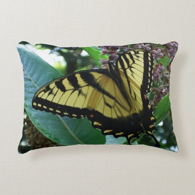 Swallowtail Butterfly I on Milkweed at Shenandoah Decorative Cushion (Front)