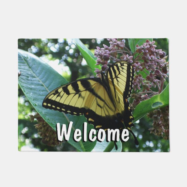 Swallowtail Butterfly I on Milkweed at Shenandoah Doormat (Front)