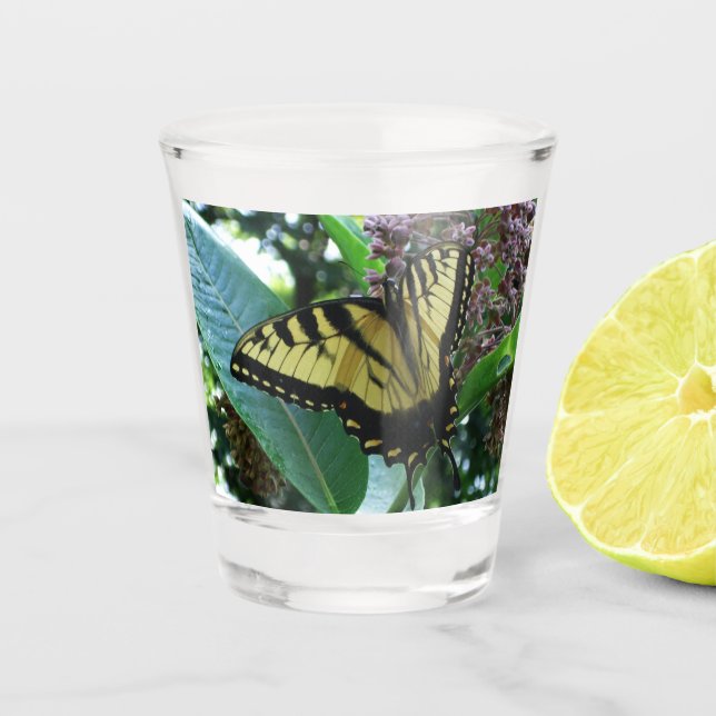 Swallowtail Butterfly I on Milkweed at Shenandoah Shot Glass (Front)