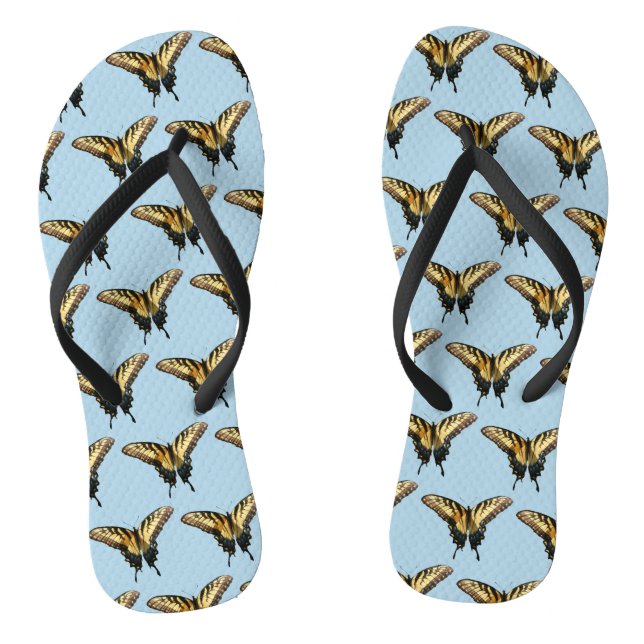 Swallowtail Butterfly III Beautiful Colourful Phot Flip Flops (Footbed)