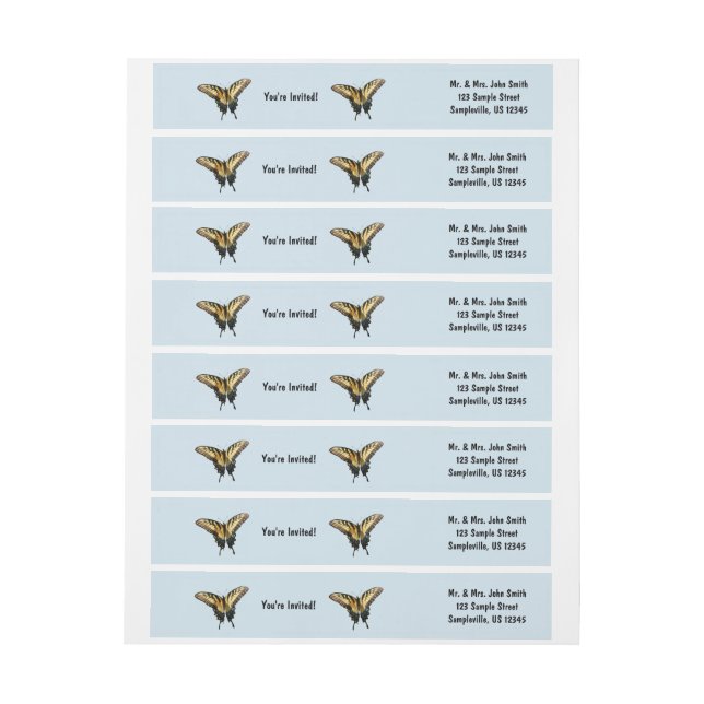Swallowtail Butterfly III Beautiful Colourful Phot Wrap Around Label (Sheet)