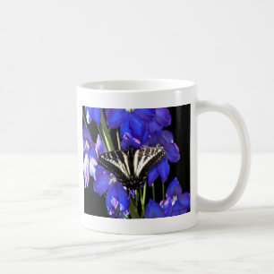 Swallowtail Butterfly on Delphiniums Coffee Mug