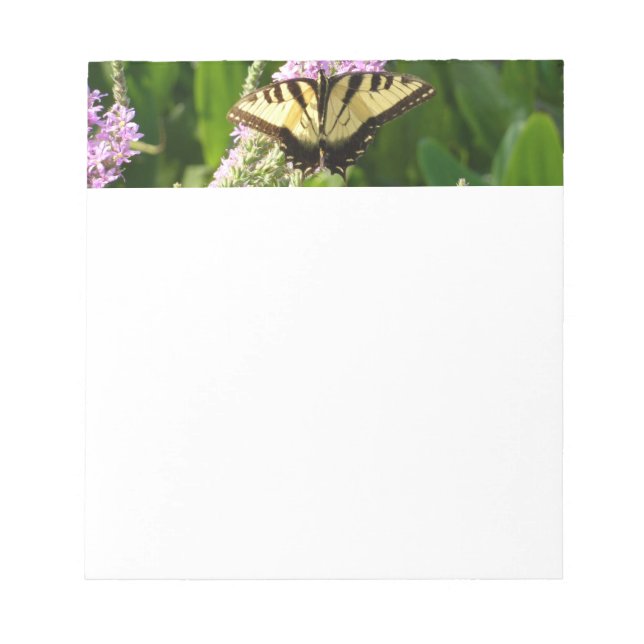 Swallowtail Butterfly on Purple Wildflowers Notepad (Front)