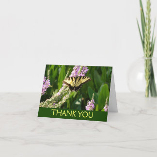 Swallowtail Butterfly on Purple Wildflowers Thank You Card