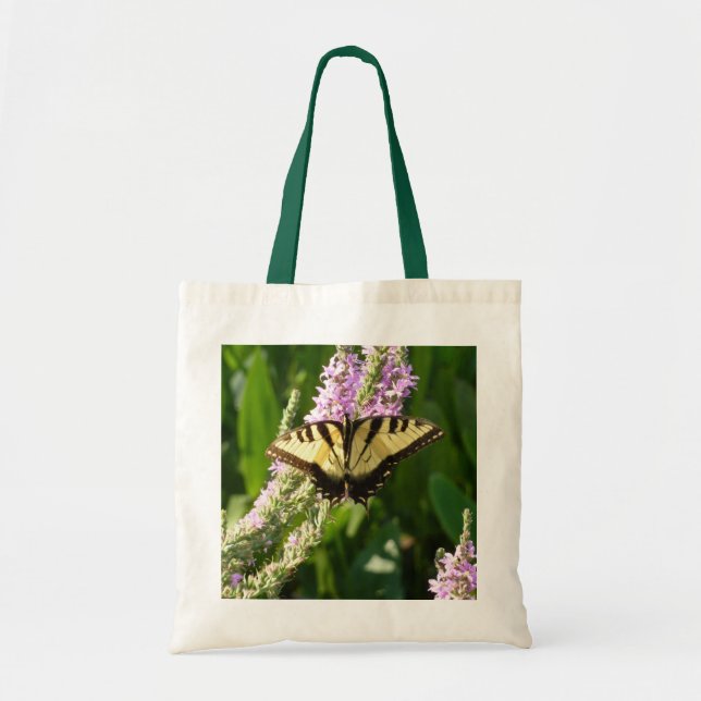 Swallowtail Butterfly on Purple Wildflowers Tote Bag (Front)