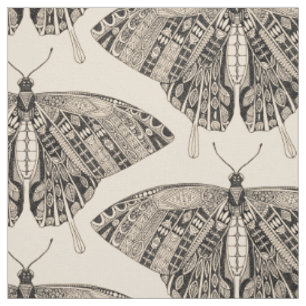swallowtail butterfly pale peach black fabric