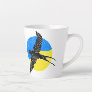 Swallowtail on Blue & Yellow, Ukrainian design Latte Mug