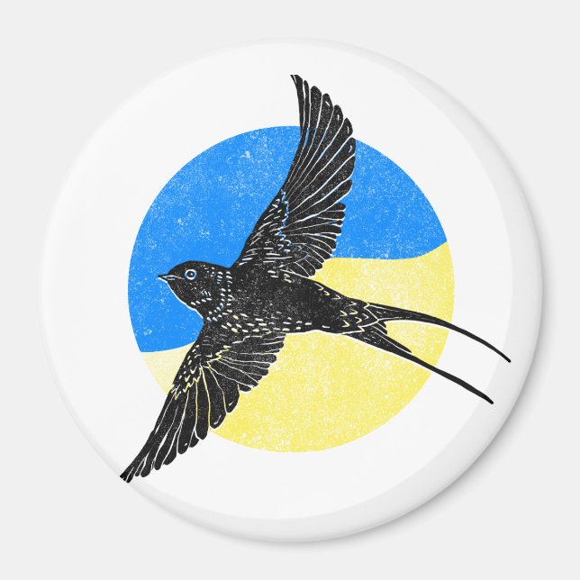 Swallowtail on Blue & Yellow, Ukrainian design Magnet (Front)