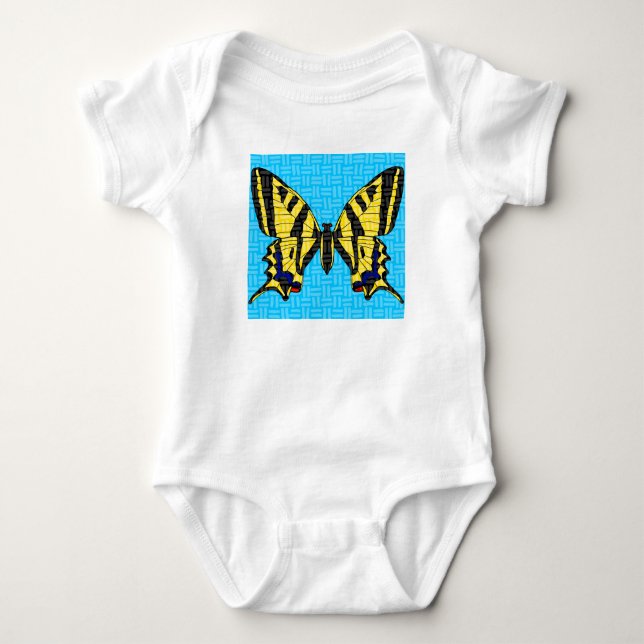Swallowtail (white) - Baby Bodysuit (Front)
