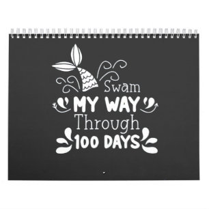 Swam My Way Thru 100 Days of School Calendar