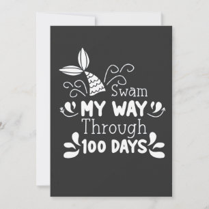 Swam My Way Thru 100 Days of School Holiday Card