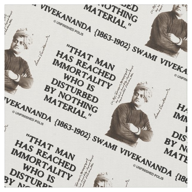 Swami Vivekananda Man Reached Immortality Material Fabric (Close Up)