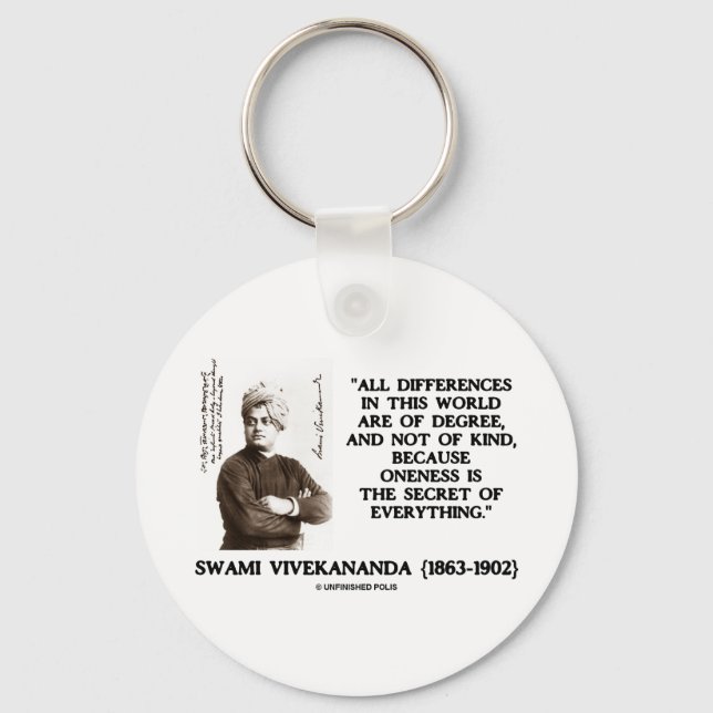 Swami Vivekananda Oneness Secret Of Everything Key Ring (Front)