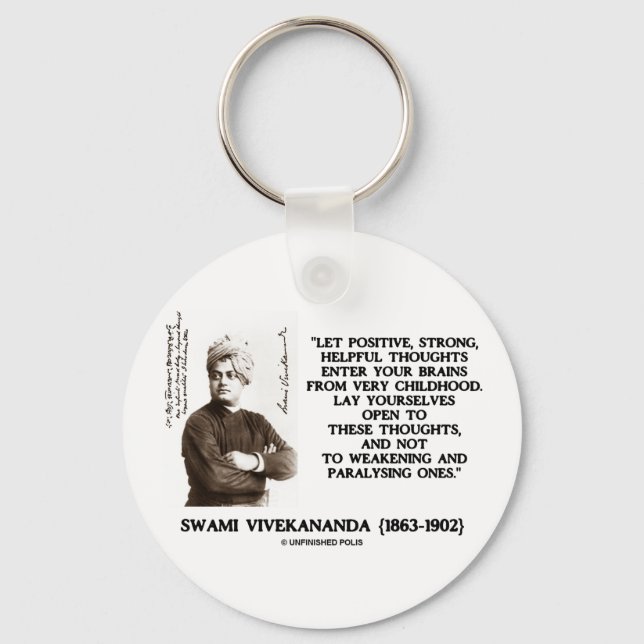 Swami Vivekananda Positive Strong Helpful Thoughts Key Ring (Front)