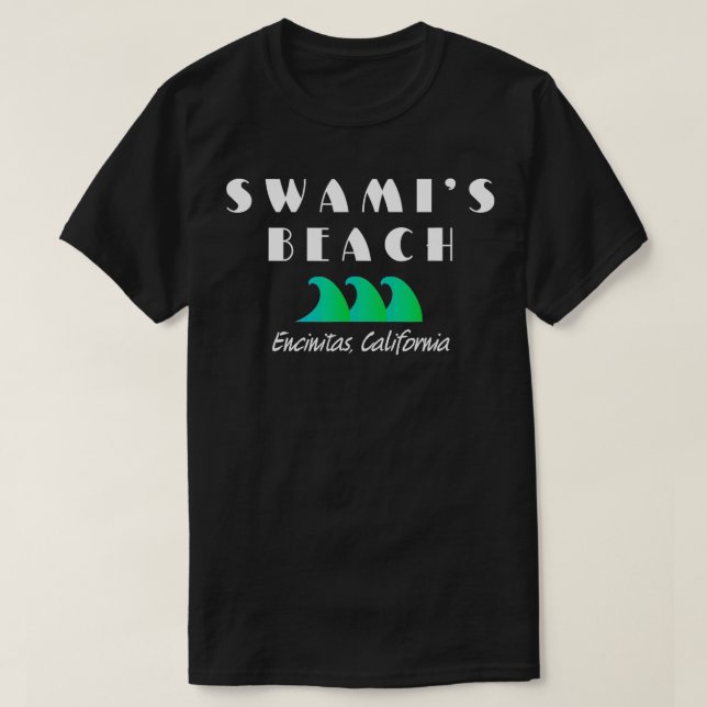 Swamis Beach Encinitas California Surf  T-Shirt (Design Front)