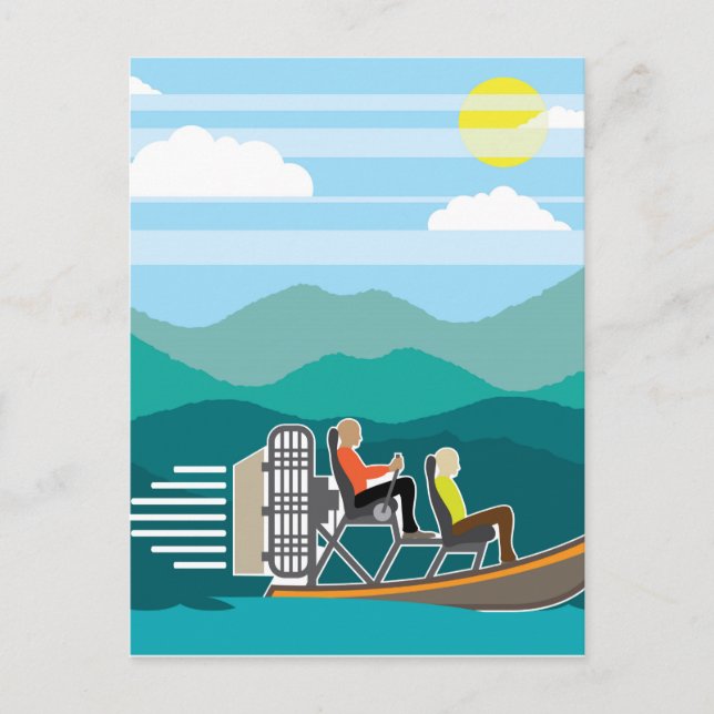 Swamp Boat ride AirBoat Postcard (Front)