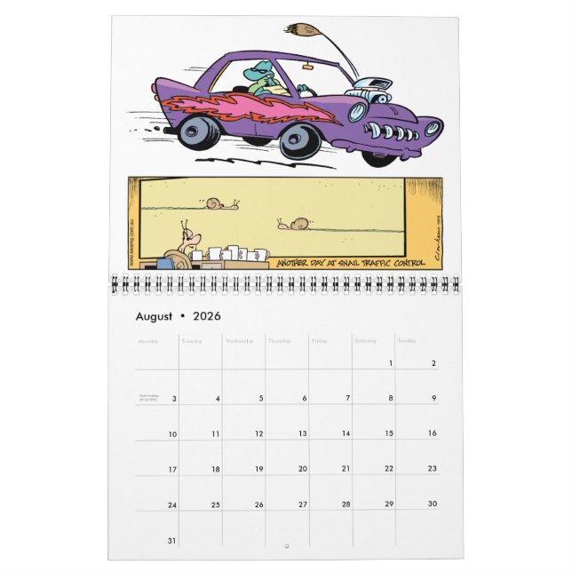 Swamp Characters Cartoon Calendar (Aug 2026)