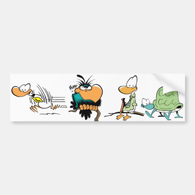 Swamp Comic Animals Bumper Sticker (Front)