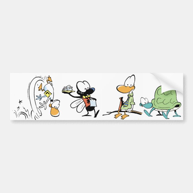 Swamp Comic Animals Bumper Sticker (Front)
