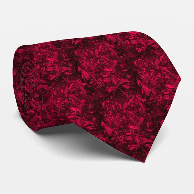 Swamp Dogwood Neck Tie - Hot Raspberry (Rolled)