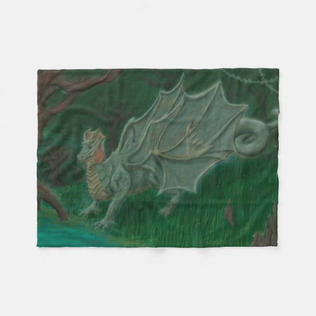 Swamp Dragon Fleece Blanket (Front (Horizontal))