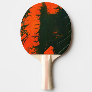 "Swamp Fire #2" Abstract Ping Pong Paddle
